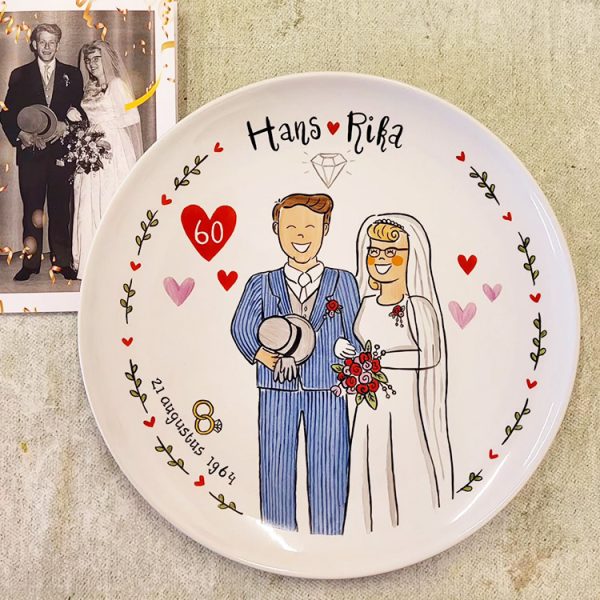 Een gepersonaliseerd bordje als jubileumgeschenk
